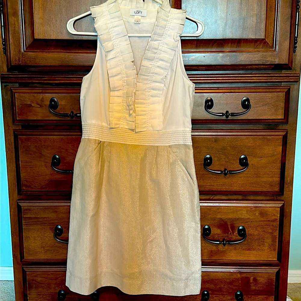 Ann Taylor Loft pleat detail dress